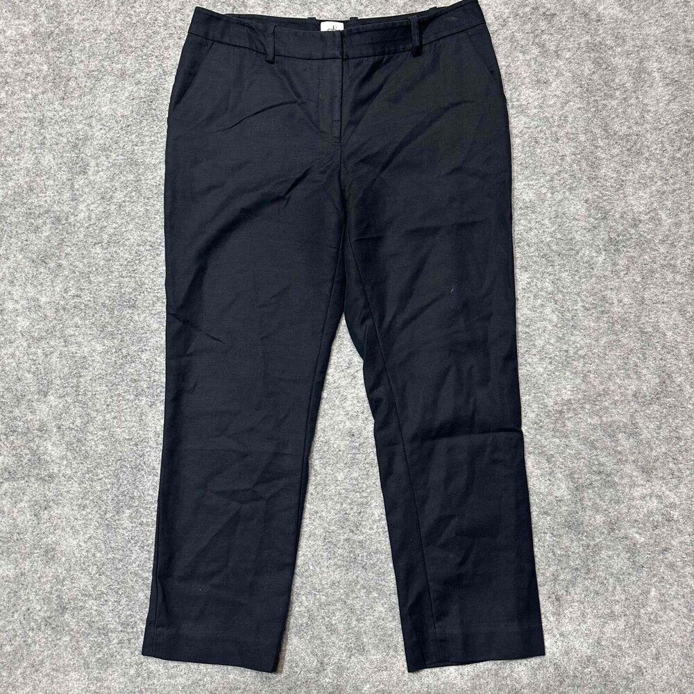 Cabi Men's Straight Fit Spandex Pants Belt Loops Size 6 Black Dark Wash‎